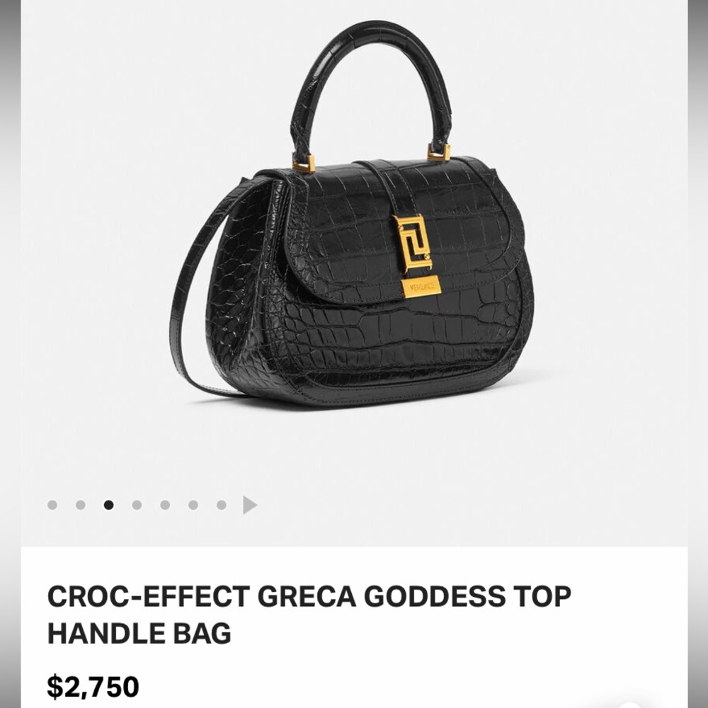 VERSACE CROC EFFECT GRECA GODDESS BAG NEW
